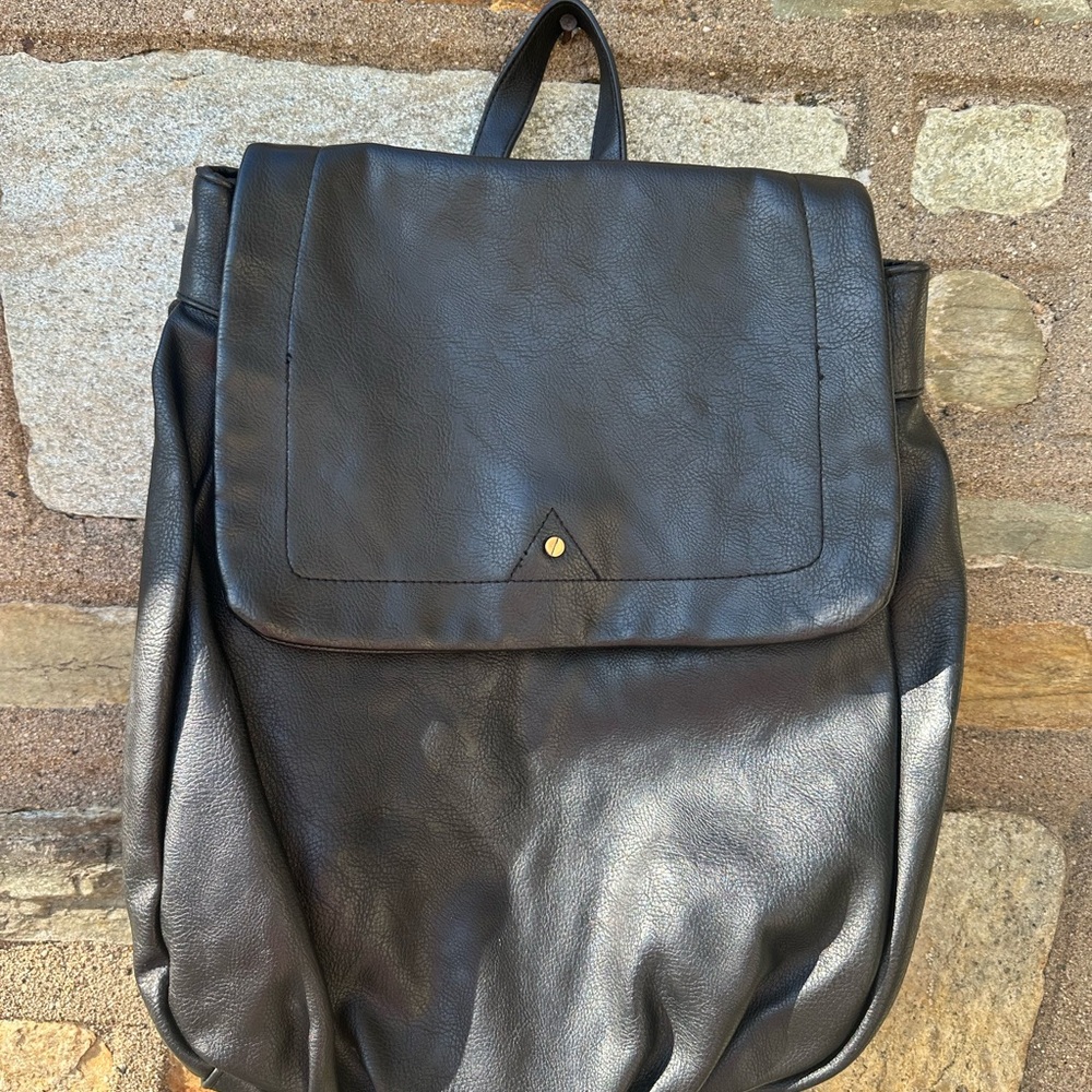 Merona Black Backpack With Rectangular Shape And … - image 2
